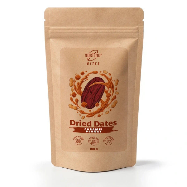 Nustino Bites – tørkede dadler – Caramel Peanut 100 g