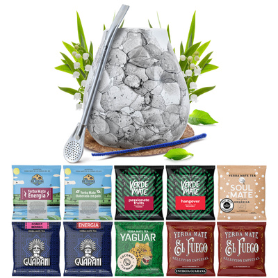 Yerba Mate 10x50g 500g sample set + accessories