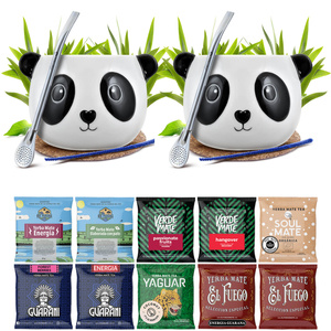 Yerba Mate Set FOR TWO Calabash Bombilla