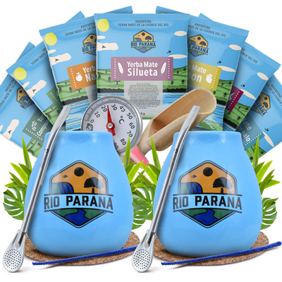 Yerba Mate Rio Parana starter set for couple accessories