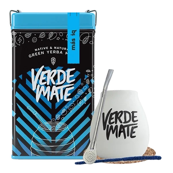 Set Yerbera Verde Mate Mas IQ 0.5kg