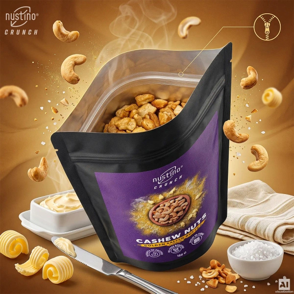 Nustino Crunch – Roasted Cashews – Golden Salted Butter Flavour 100g