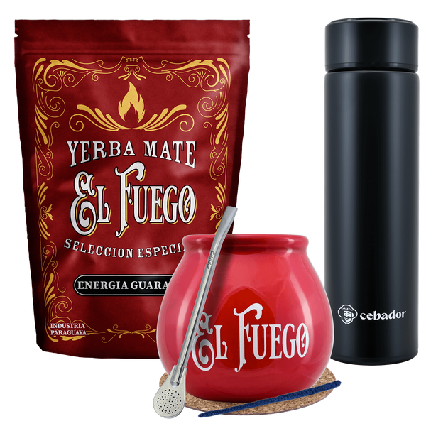 Yerba Mate El Fuego MOC 500g calabash thermos set