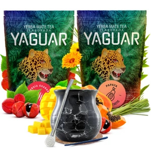 Yerba mate set Yaguar ceramic calabash bombilla