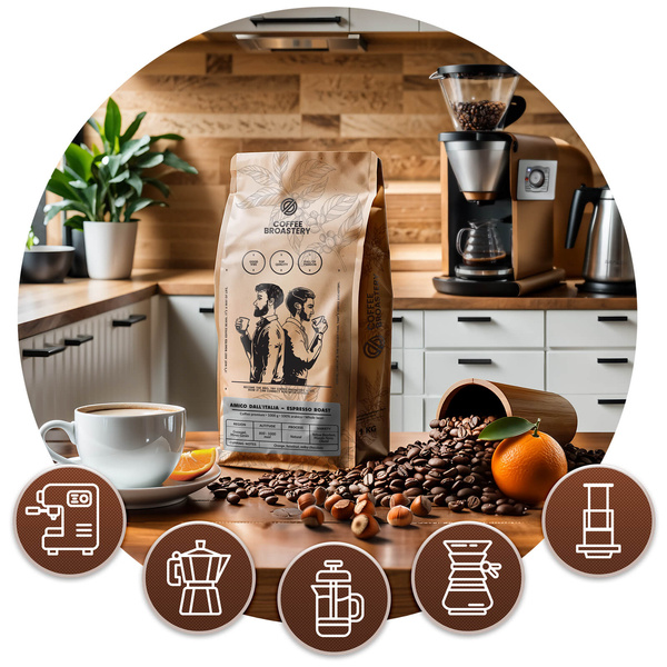 Bro Coffee Roastery - Whole Bean Coffee Amico dall'Italia Espresso Roast 400g