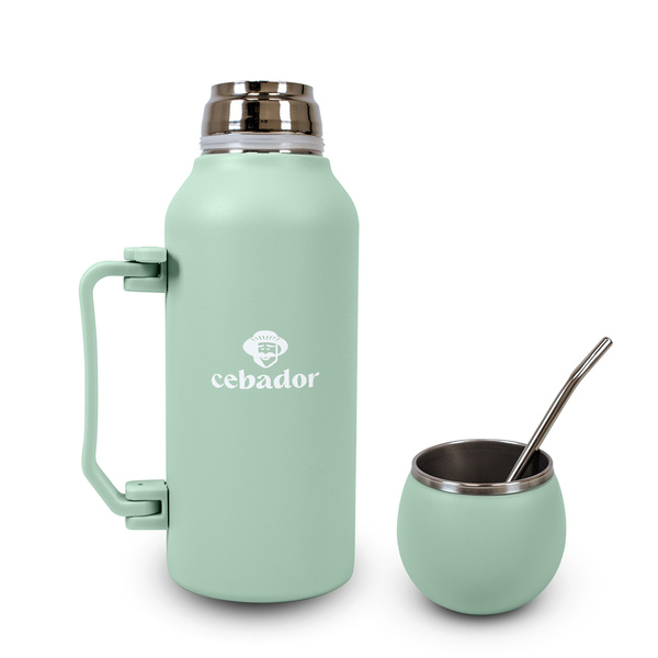 YerbaGo – Thermos with Mate Gourd and Bombilla 1.3 L – pistachio