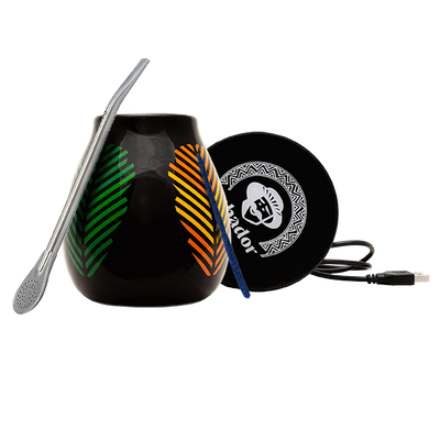 Yerba Mate Accessories Set: USB cup warmer + Calabash + Bombilla
