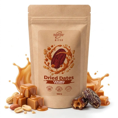 Nustino Bites – tørkede dadler – Caramel Peanut 100 g