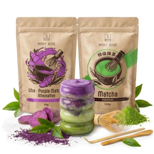 Set for colourful Matcha Latte: Matcha + Purple Matcha + accessories