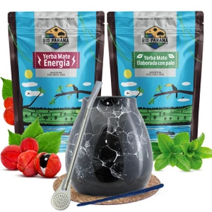 Yerba Mate Set Rio Parana 2x500g 1kg Calabash + Bombilla