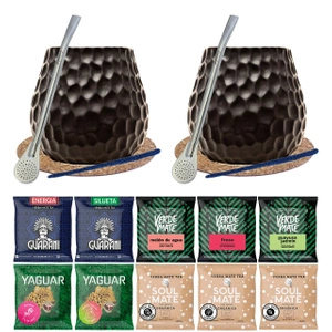 mate tea Set for two Bombilla Gourd 10x50g