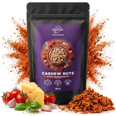Nustino Crunch – ristede cashewnøtter – Pizza Margherita Flavour 100 g