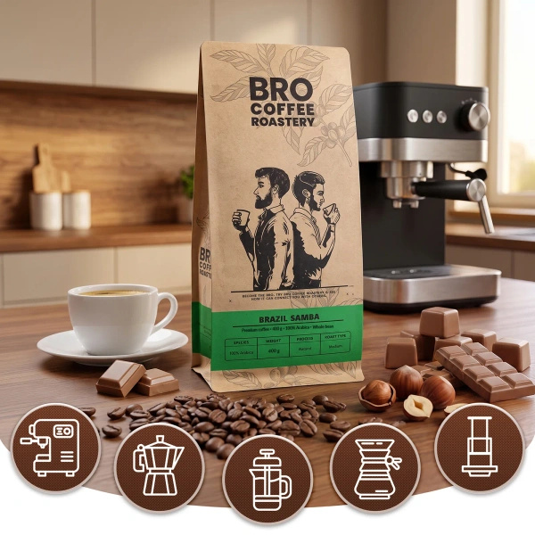 Bro Coffee Roastery – Kaffebønner Brazil Samba Premium 400 g