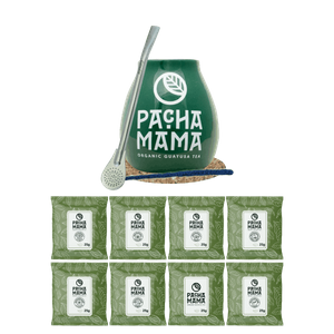 Guayusa Pachamama Set: samples 8x25g + Calabash + Bombilla