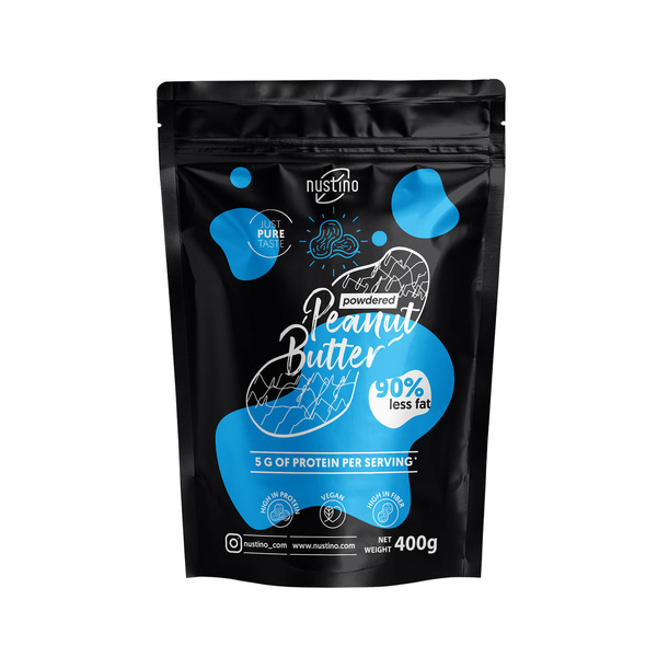 Sett med peanøttsmørpulver Nustino: Classic + Pure 2x400g