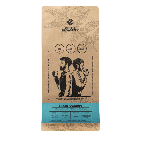 Bro Coffee Roastery - Whole Bean Coffee Brazil Guaxupe Premium 400g