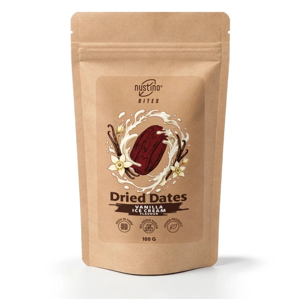 Nustino Bites – Dried Dates – Vanilla Ice Cream Flavour 100g