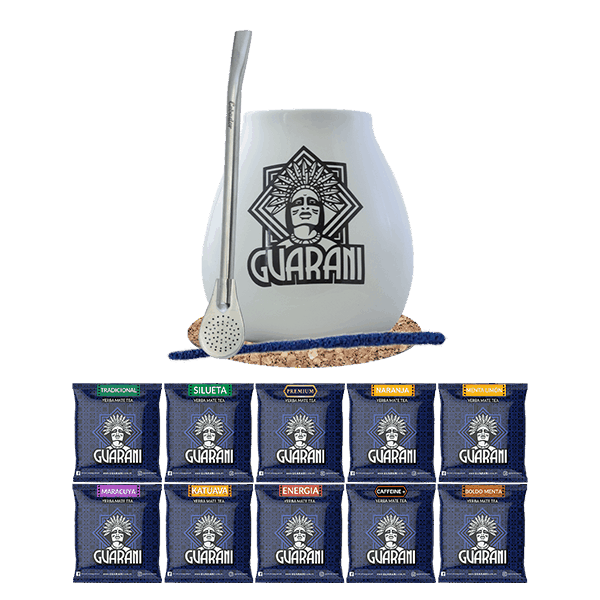 Yerba Mate Set 10x50g Calabash + Bombilla