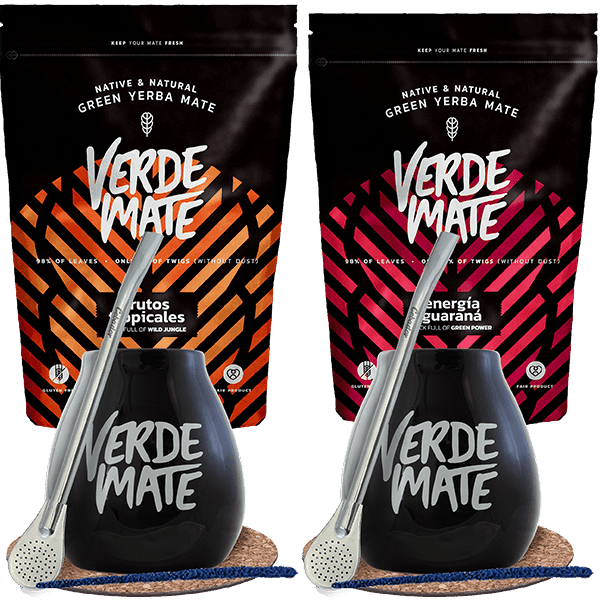Set mate tea Bombilla Mate Cup for two 1kg