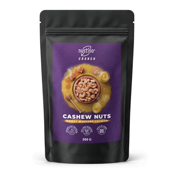 Nustino Crunch – ristede cashewnøtter – Honey Mustard Crunch 200 g