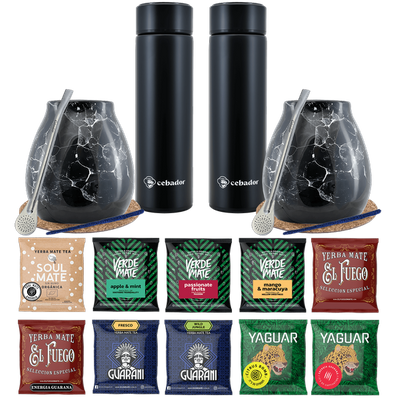 Yerba Mate Thermos Bombilla Set for Two 500g