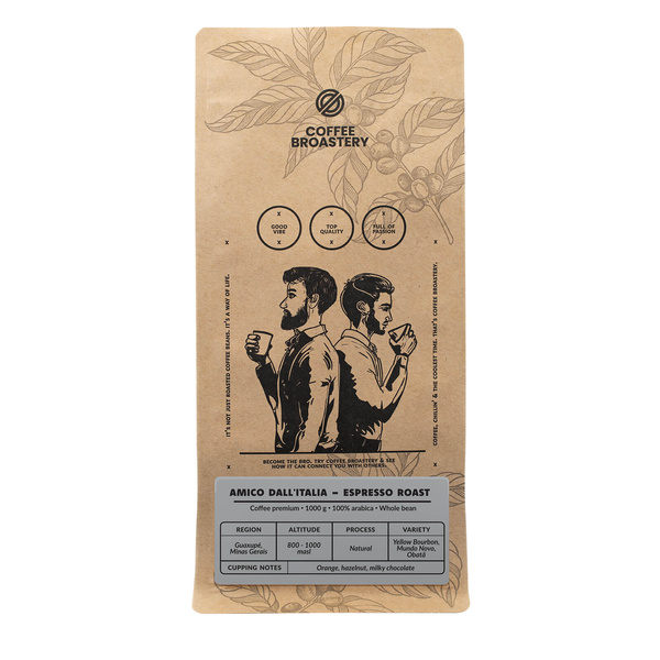 Bro Coffee Roastery - Whole Bean Coffee Amico dall'Italia Espresso Roast 1kg