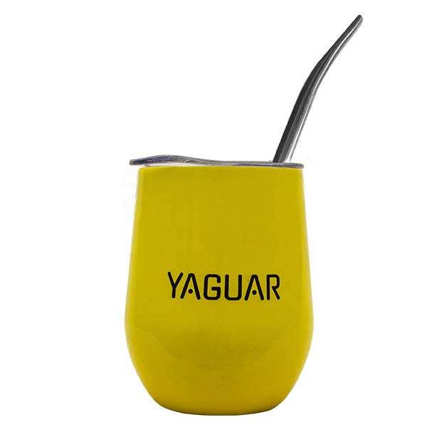 TermoLid – thermal mate cup with a lid – Yaguar (yellow) – 350 ml