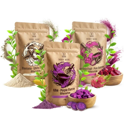 Colourful Matcha Set: Purple Matcha + White Matcha + Pink Matcha