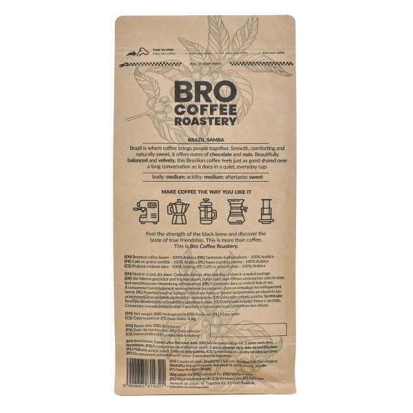 Bro Coffee Roastery – Kaffebønner Brazil Samba Premium 1 kg