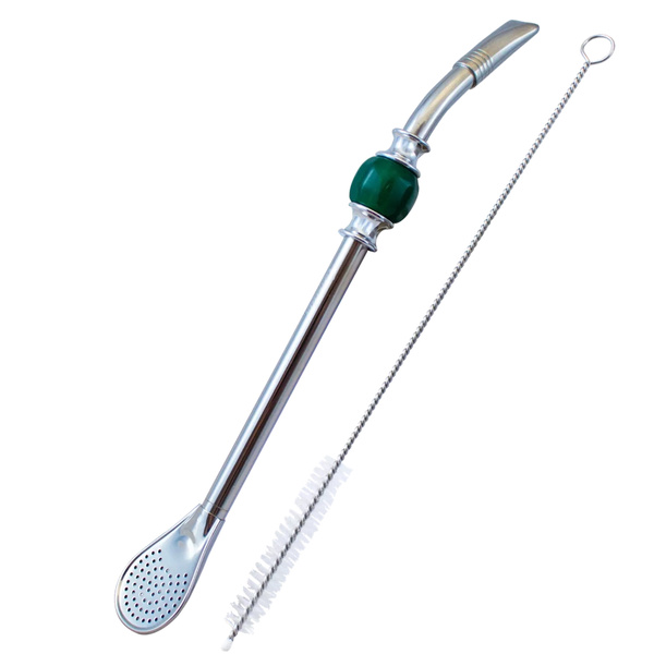 Bombilla Grande with green stone