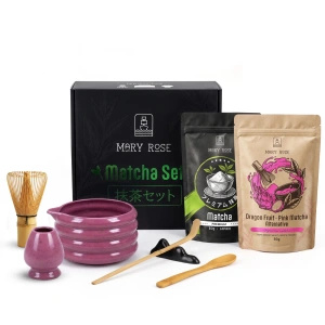 Gift Set for Colourful Matcha Latte: Matcha + Pink Matcha + Accessories