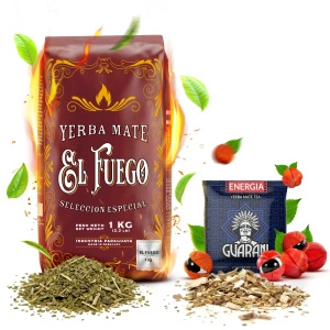 Yerba Mate Set: El Fuego 1kg + sample Guarani Energia 50g