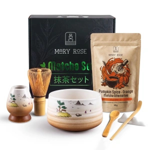 Gift Set for Preparing Orange Matcha