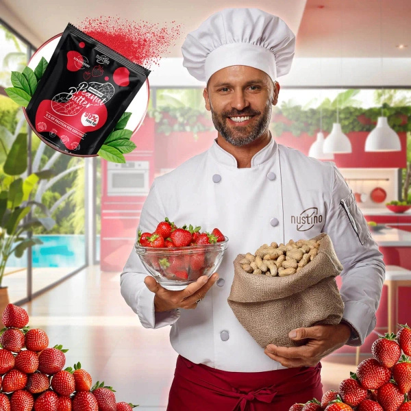 Nustino – Powdered Peanut Butter – Strawberry (no sugar added) 400g