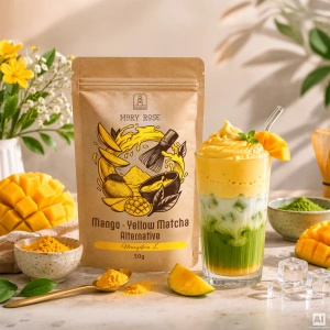 Sett med fargerike matchaer: Red Matcha + Orange Matcha + Yellow Matcha