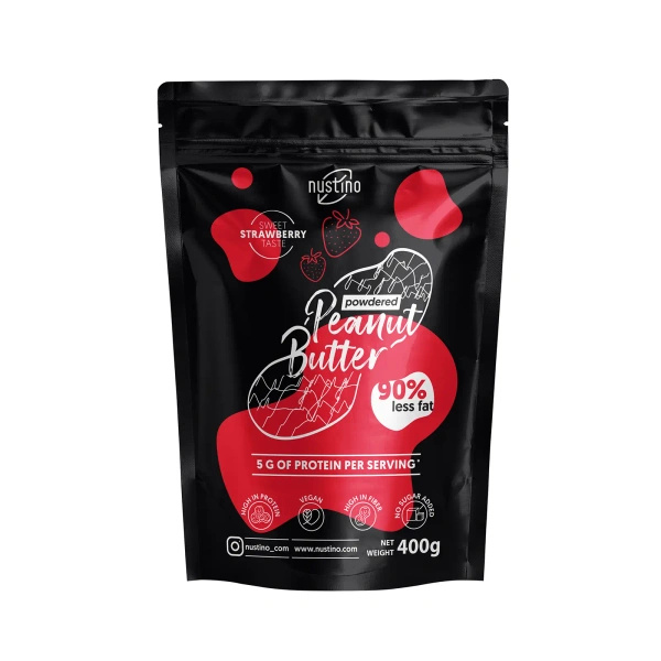 Nustino – Powdered Peanut Butter – Strawberry (no sugar added) 400g