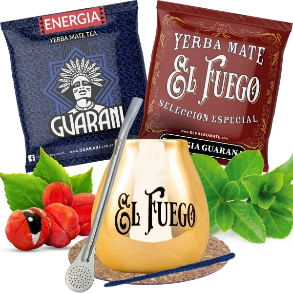 Set Yerba Mate Guarana BIG Tykva Bombilla strong