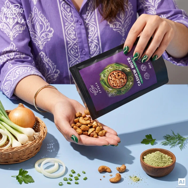 Nustino Crunch – ristede cashewnøtter – Spring Green Onion 200 g