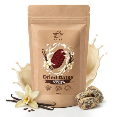 Nustino Bites – tørkede dadler – Vanilla Ice Cream Flavour 100 g