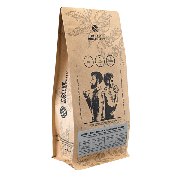 Bro Coffee Roastery - Whole Bean Coffee Amico dall'Italia Espresso Roast 400g