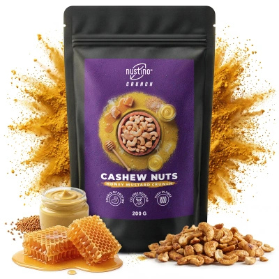 Nustino Crunch – ristede cashewnøtter – Honey Mustard Crunch 200 g