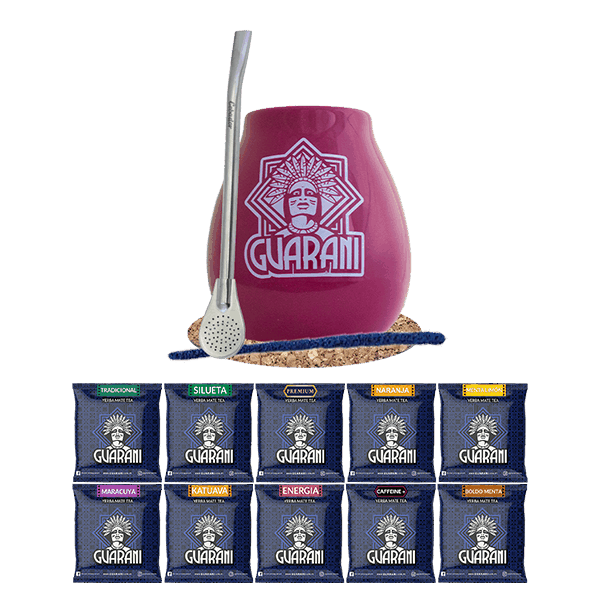 Yerba Mate Set 10x50g Calabash + Bombilla