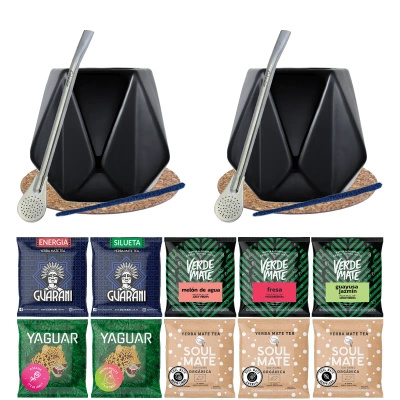 Set for two Bombilla Gourd 10x50g