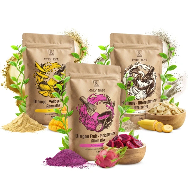 Colourful Matcha Set: Yellow Matcha + Pink Matcha + White Matcha