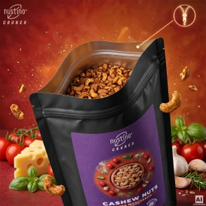 Nustino Crunch – ristede cashewnøtter – Pizza Margherita Flavour 100 g