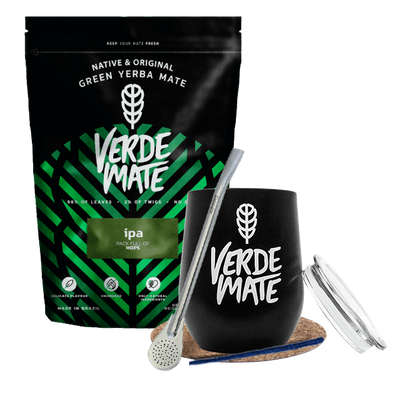 Yerba Mate Set: Verde Mate IPA 500g + TermoLid + Bombilla