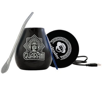 Yerba Mate Accessories Set: USB cup warmer + Calabash + Bombilla
