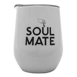 TermoLid – thermal mate cup with a lid – Soul Mate (white) – 350 ml