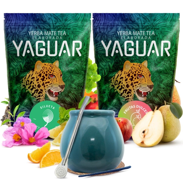 Yerba mate set Yaguar ceramic calabash bombilla