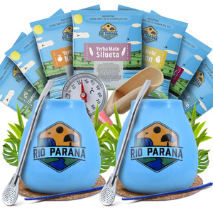 Yerba Mate Rio Parana starter set for couple accessories